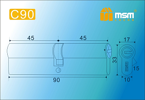 MSM Цилиндр перф. ключ-ключ , C 90 mm SN #222526